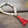 Rutilated Quartz and Citrine Bracelet Meditation Mala