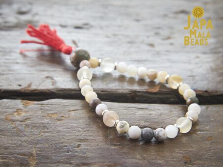 Rutilated Quartz and Citrine Bracelet Mala Beads