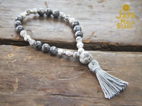 Sesame Jasper and Blue Labradorite Wrist Mala