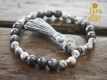 Sesame Jasper and Blue Labradorite Bracelet Mala