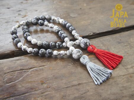Sesame Jasper and Blue Labradorite Wrist Malas