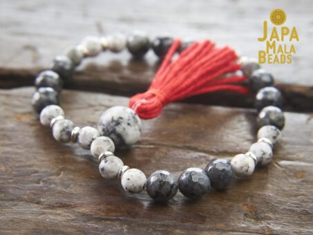 Sesame Jasper and Blue Labradorite Bracelet Mala