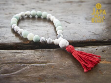 Howlite and Amazonite Bracelet Mala