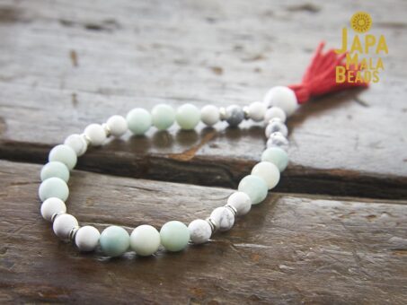 Howlite and Amazonite Bracelet Mala