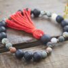 Black Obsidian and African Bloodstone wrist mala