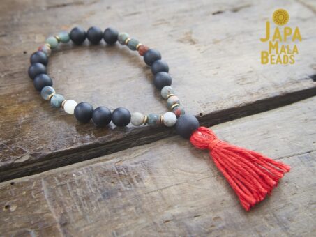 Black Obsidian and African Bloodstone mala