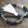 Black Obsidian and African Bloodstone bracelet mala