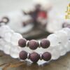 Purple Sandalwood and Rose Quartz Mala Beads