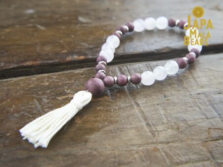 Purple Sandalwood and Rose Quartz Buddhist Mala