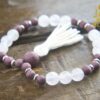 Purple Sandalwood and Rose Quartz Wrist Mala