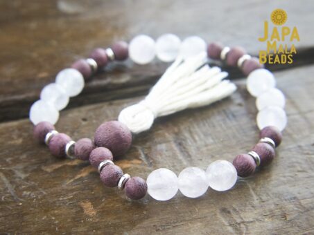 Purple Sandalwood and Rose Quartz Wrist Mala
