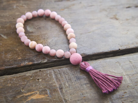 Rhodochrosite Purple Aventurine wrist mala