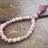 Rhodochrosite Purple Aventurine wrist mala beads