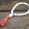 Cherry Blossom Jasper and White Agate Wrist Mala