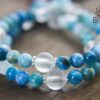 Hemimorphite and Crystal Quartz Mala Beads