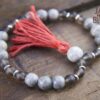 Maifanite and Smoky Quartz Mala
