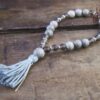 Maifanite and Smoky Quartz Bracelet Mala