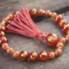 Red Agate and Aventurine Mala