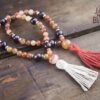 Red Lodolite and Garnet Mala Beads