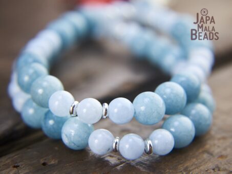 Blue Jade and Aquamarine Mala Beads