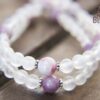 Purple Tourmaline Crystal Quartz mala beads