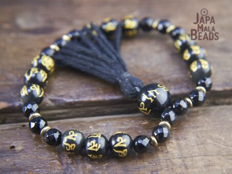 Black Agate Onyx Bracelet Mala