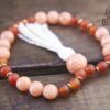 Calcite and Carnelian Bracelet Mala