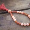 Peach Calcite and Carnelian Wrist Mala