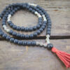 Black Obsidian and African Bloodstone Necklace Mala