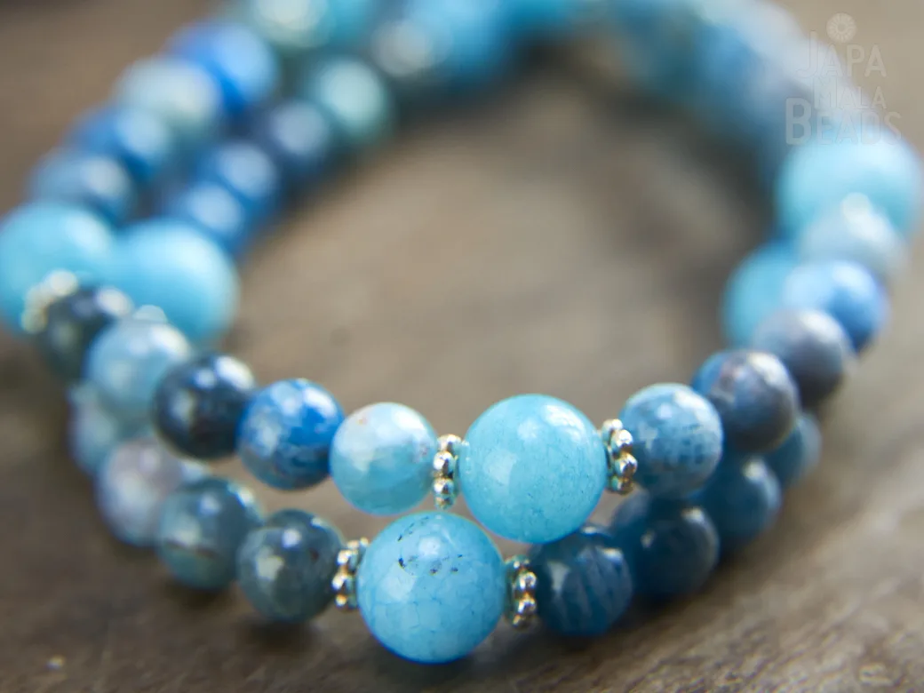 Apatite and Blue Jade Mala Beads