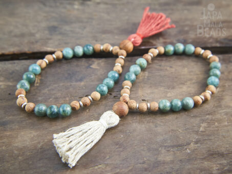 Green Apatite and Agarwood Malas