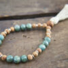 Green Apatite and Agarwood Wrist Mala