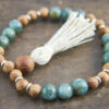 Green Apatite and Agarwood Bracelet Mala