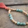 Green Apatite and Agarwood Wrist Mala