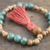 Green Apatite and Agarwood Bracelet Mala