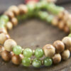 Green Garnet and Cedarwood Mala Beads