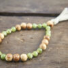 Green Garnet and Cedarwood Wrist Mala