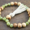 Green Garnet and Cedarwood Bracelet Mala