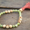 Green Garnet and Cedarwood Wrist Mala