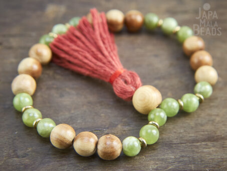 Green Garnet and Cedarwood Bracelet Mala