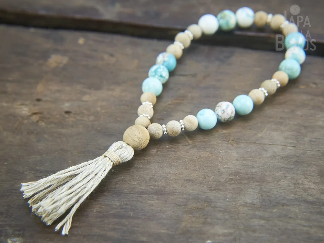 Magnesite Silkwood bracelet mala
