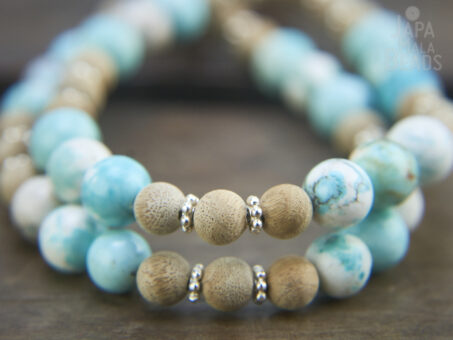 Magnesite Silkwood mala beads