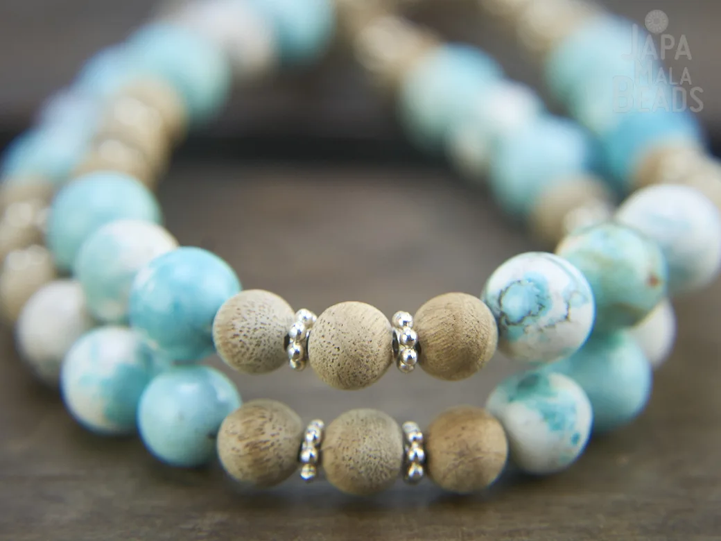 Magnesite Silkwood mala beads