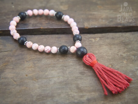 Rhodonite Onyx bracelet mala