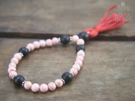 Rhodonite Onyx bracelet mala