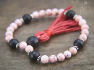 Rhodonite Onyx wrist mala