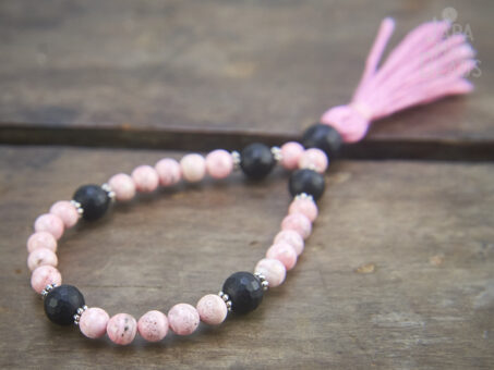 Rhodonite Onyx bracelet mala