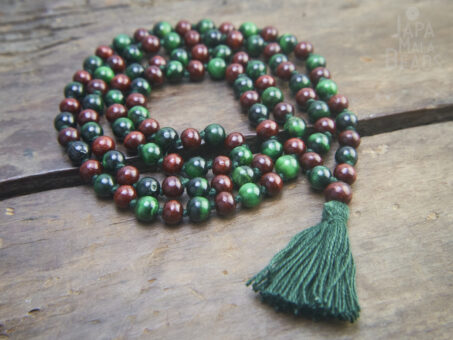 Rosewood Malachite 108 bead mala