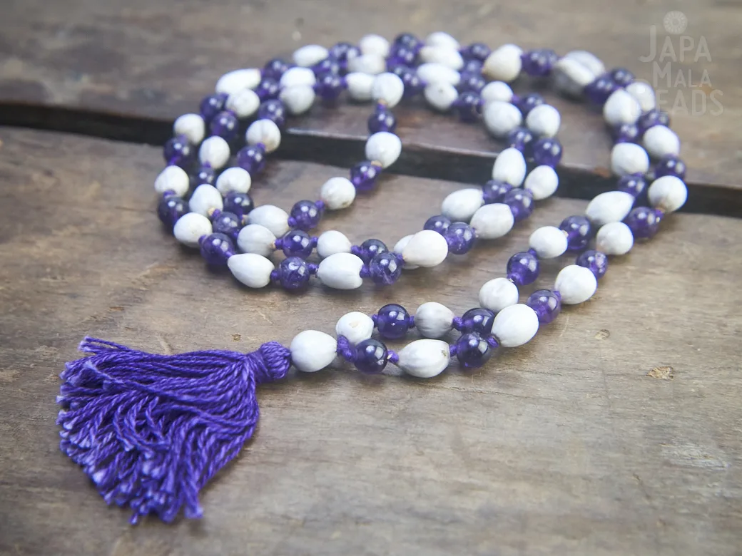 Vaijanti Amethyst 108 necklace mala