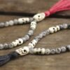 Tourmalated Quartz and Bone Mala
